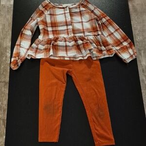 btween Orange Plaid One Piece